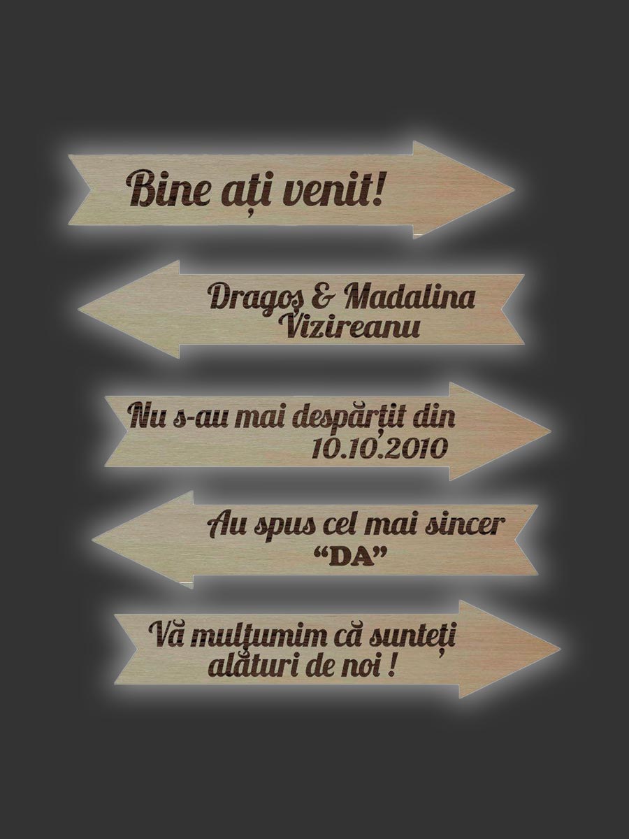 Set pancarte „Bine ați venit” – Decor nuntă elegant